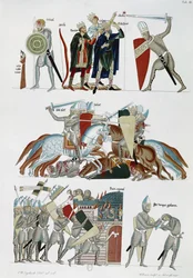 The Magi, the Battle of Joshua and the Siege of Dan, from the Hortus Deliciarum by Herrade de Landsberg